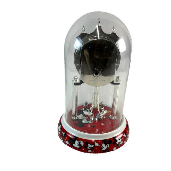 Vintage Disney Mickey Mouse Collectible Clock Glass Dome Battery Operated - Picture 3 of 4